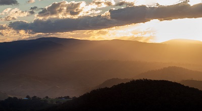 blue moutains hillside